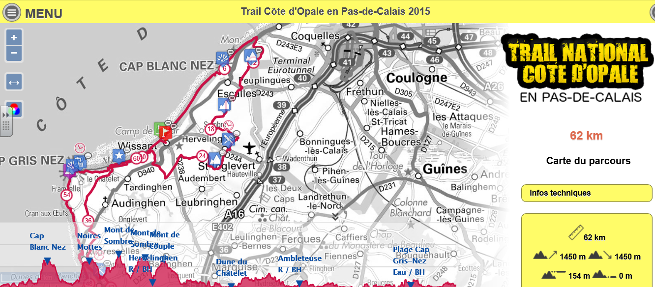 Parcours trail cote d opale 2015